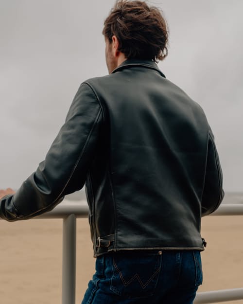 lifestyle image of Delivery From Nowhere Leather Jacket