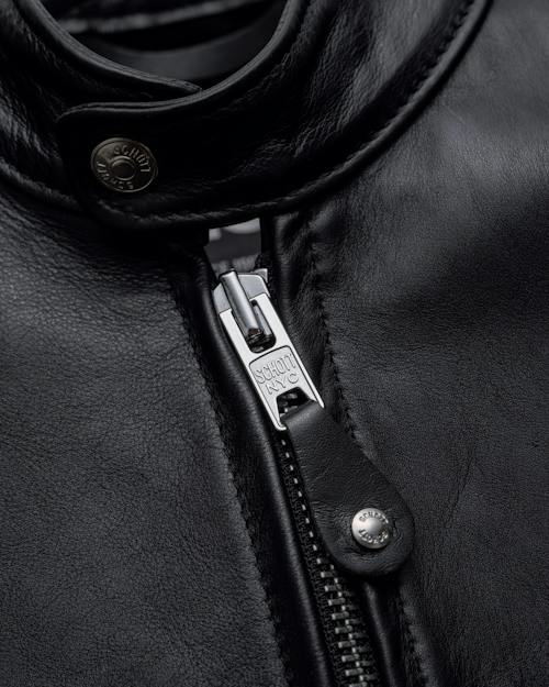 laydown detail image of Retro Racer Lightweight Leather Jacket
