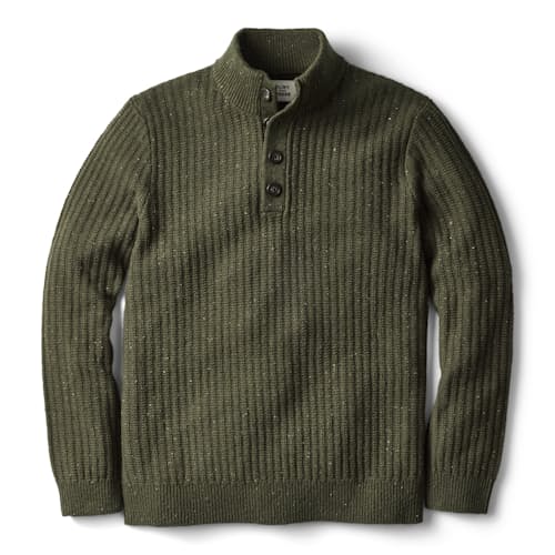 laydown image of Recycled Cotton Headlands Mock Button