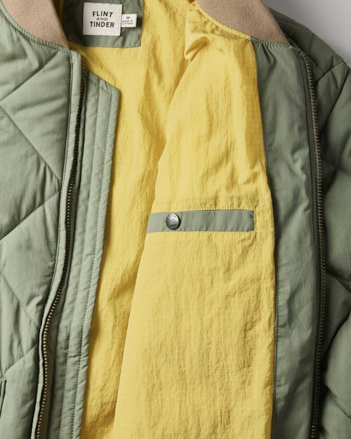 laydown detail image of Vintage Quilted Nylon Zip Jacket