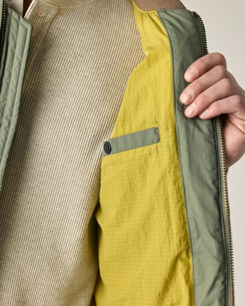 on model image of Vintage Quilted Nylon Zip Jacket