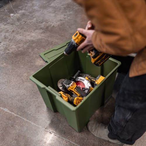 lifestyle image of Payloader Storage Bin - Single Pack - 64 L