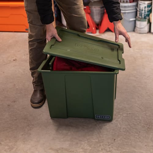 lifestyle image of Payloader Storage Bin - Single Pack - 64 L