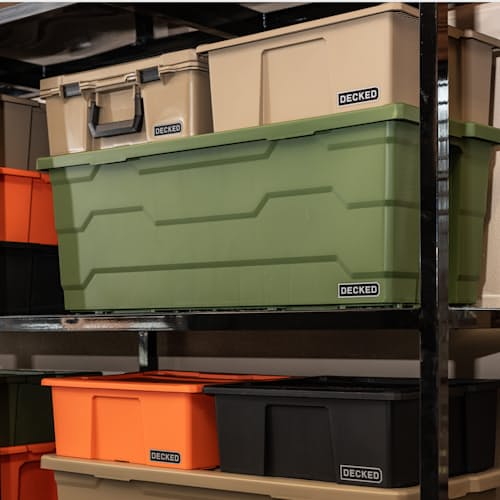 lifestyle image of Payloader Storage Bin - Single Pack - 133 L