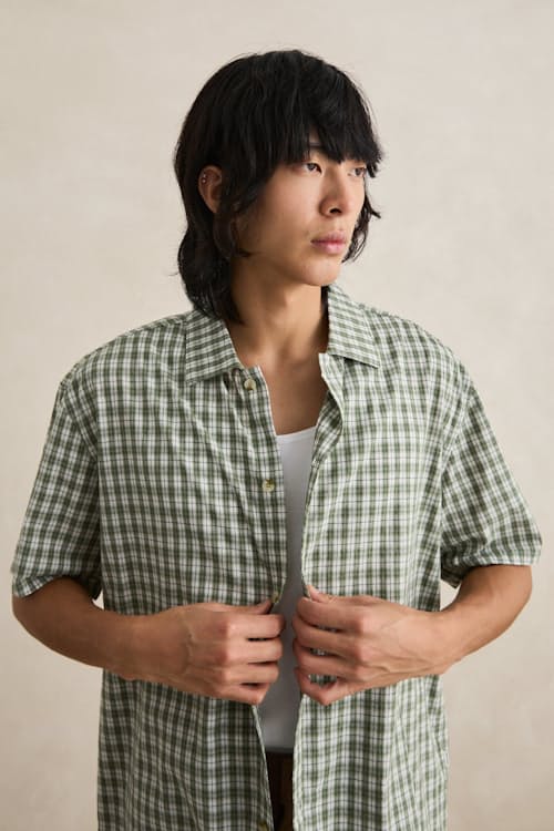 on model image of Phasers Relaxed Short Sleeve Shirt
