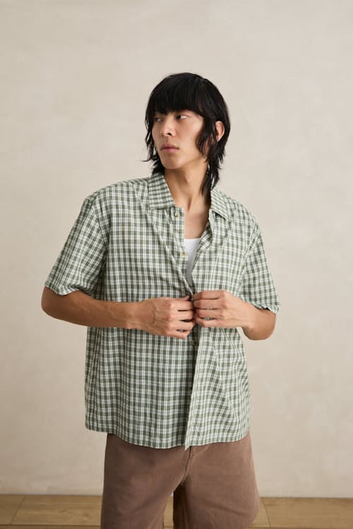 on model image of Phasers Relaxed Short Sleeve Shirt