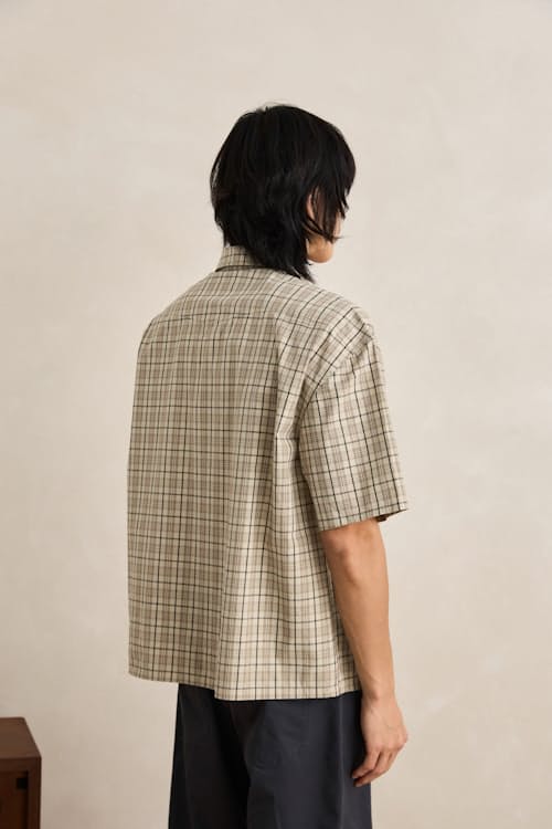 on model image of Relaxed Cropped Short Sleeve Shirt