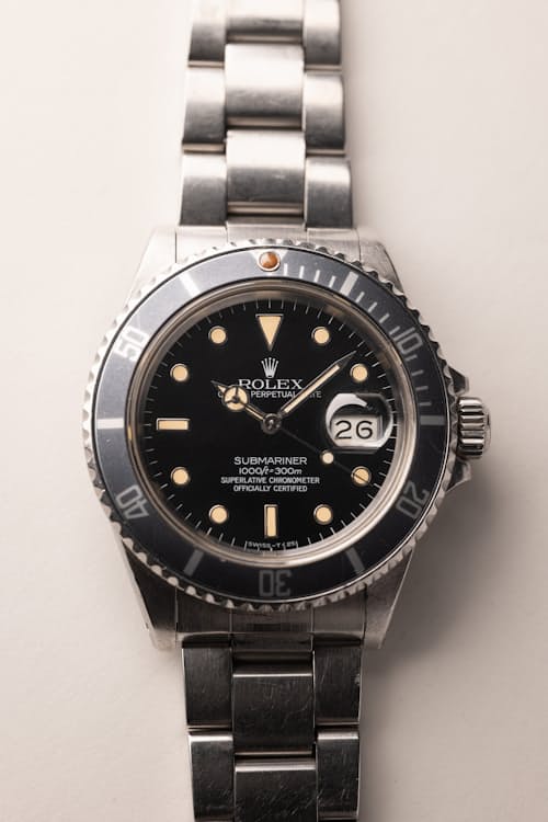laydown detail image of 1984 Rolex 16800 Submariner