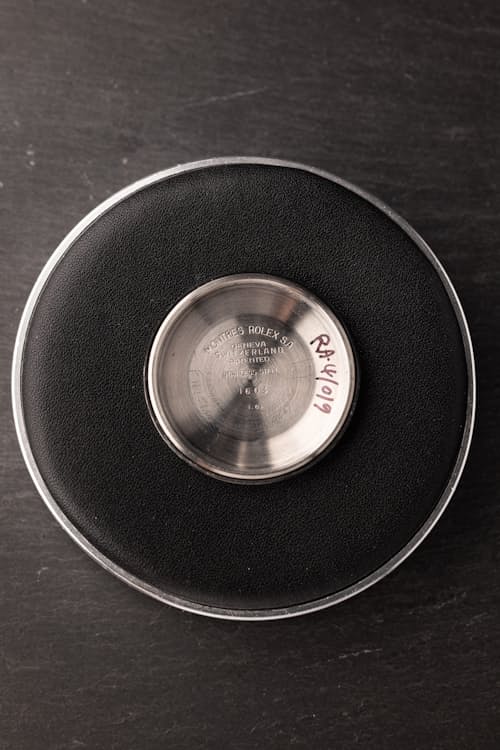 no crop image of 1960 Rolex 1603 Silver "Bamboo Bezel" Datejust