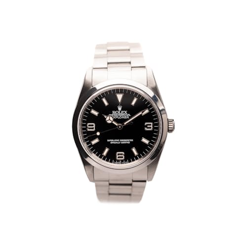 laydown image of 1991 Rolex 14270 Explorer I RSC Serviced
