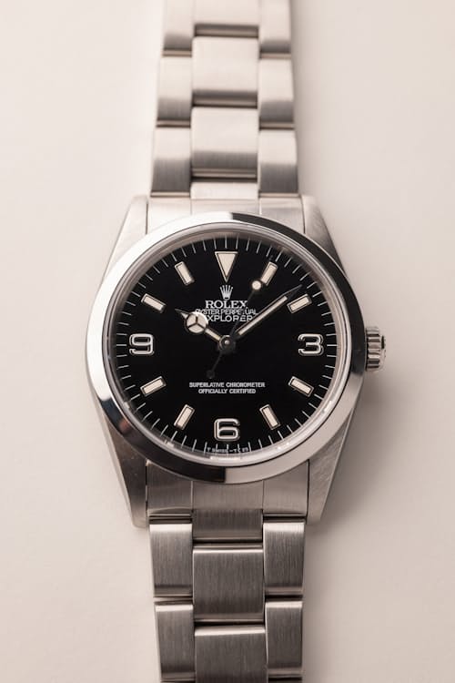 laydown detail image of 1991 Rolex 14270 Explorer I RSC Serviced