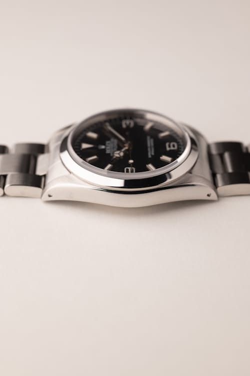laydown detail image of 1991 Rolex 14270 Explorer I RSC Serviced