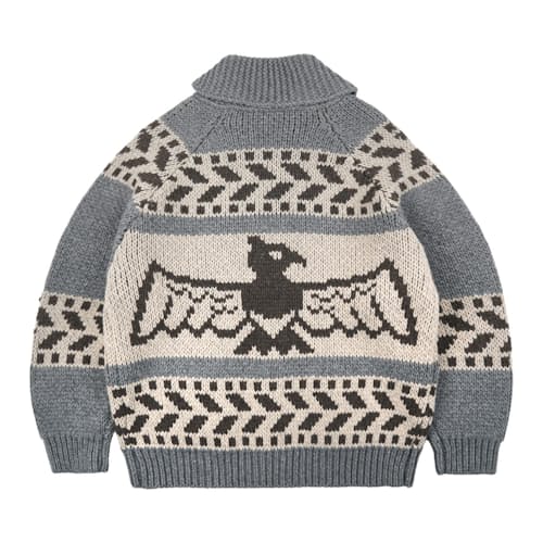 laydown image of Thunderbird Heavy Cowichan Sweater Jacket