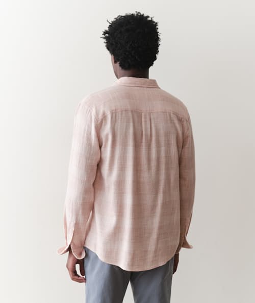 on model image of Classic Stretch Selvage Long Sleeve Shirt