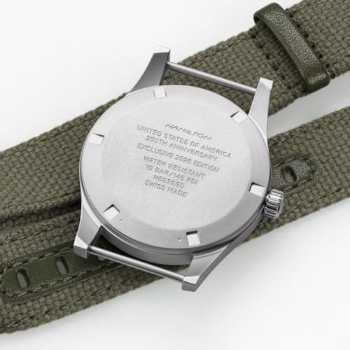 laydown detail image of Khaki Field Mechanical 36 mm