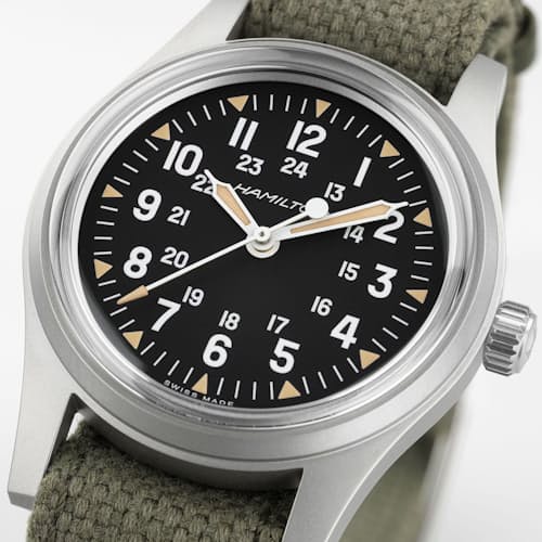 laydown detail image of Khaki Field Mechanical 36 mm