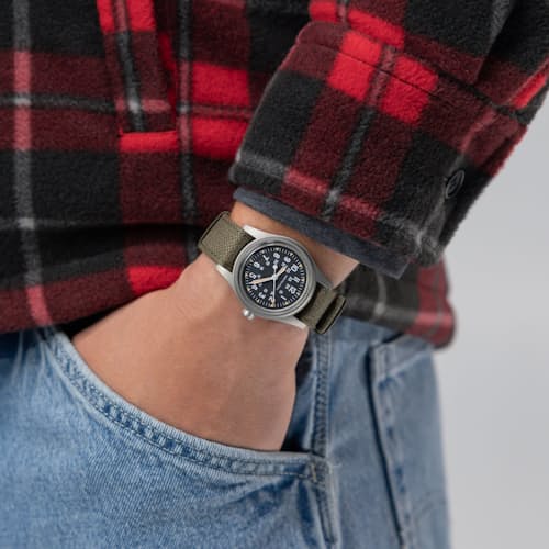on model image of Khaki Field Mechanical 36 mm