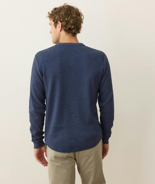 on model image of Waffle Henley