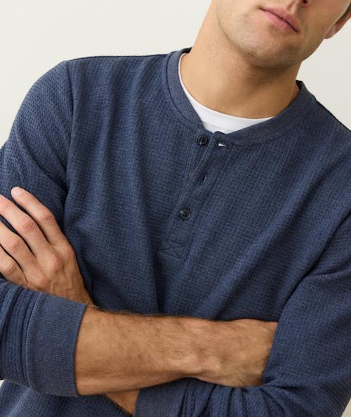 on model image of Waffle Henley