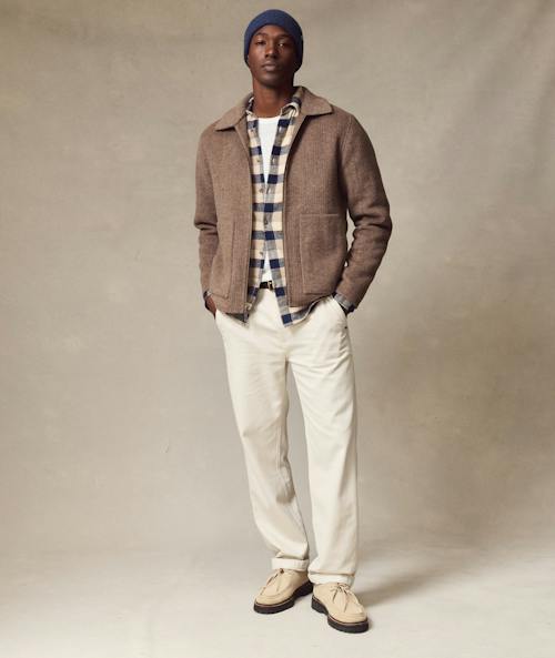 on model image of Shaw Wool Jacket