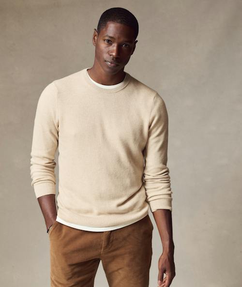 on model image of Cotton Cashmere Sweater