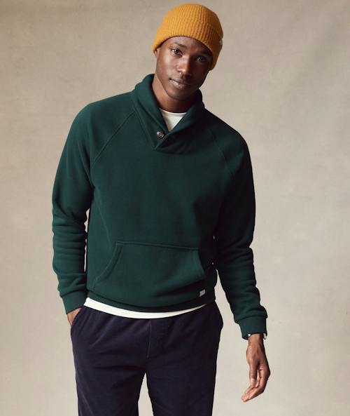 on model image of Cloud 9 Shawl Collar Pullover