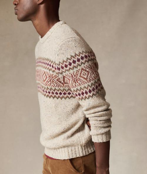on model image of Donegal Fair Isle Sweater
