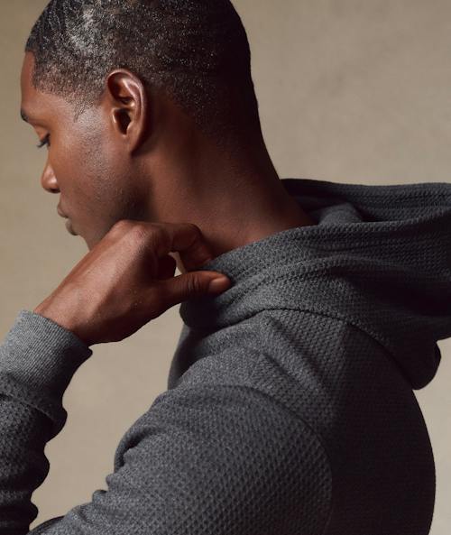 on model image of Waffle Hoodie