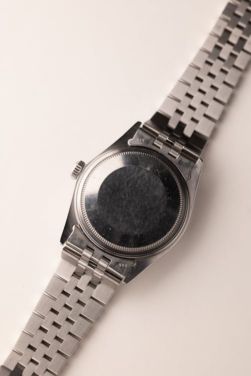 laydown detail image of 1986 Rolex 16030 Tropical Olive Green Datejust