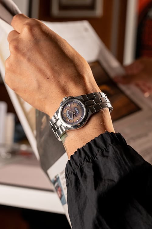 lifestyle image of 2000’s Vacheron Constatin 42050 Overseas Tropical Dial