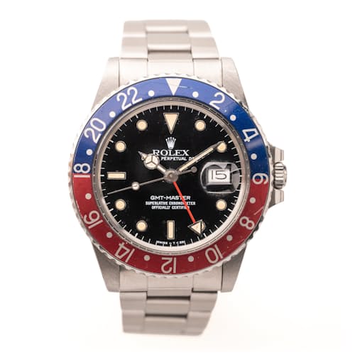 laydown image of 1985 Rolex 16750 Pepsi Gloss Dial