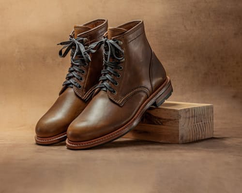 lifestyle image of Edmund Plain Toe Boot