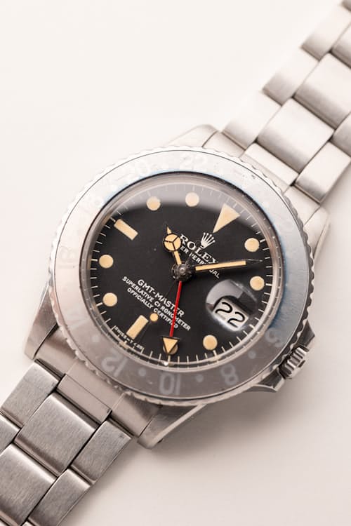 laydown detail image of 1971 Rolex 1675 Pepsi Ghost MK4 Dial GMT