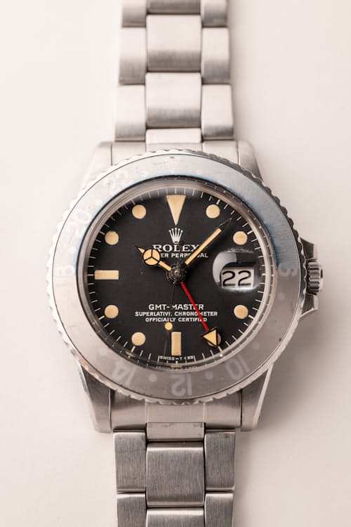 laydown detail image of 1971 Rolex 1675 Pepsi Ghost MK4 Dial GMT