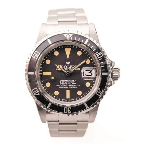 laydown image of 1973 Rolex 1680 MK1 Submariner
