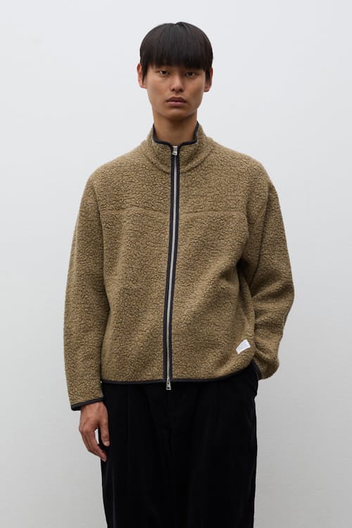 on model image of Bjerget Sherpa Wool Fleece Jacket