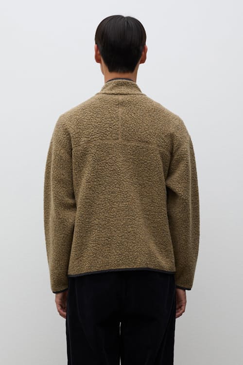 on model image of Bjerget Sherpa Wool Fleece Jacket