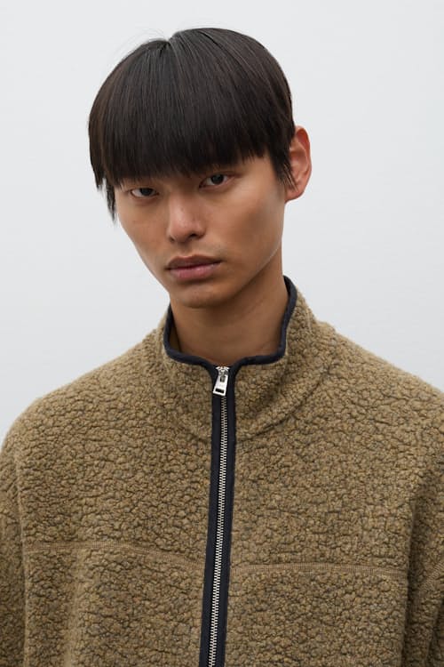 on model image of Bjerget Sherpa Wool Fleece Jacket