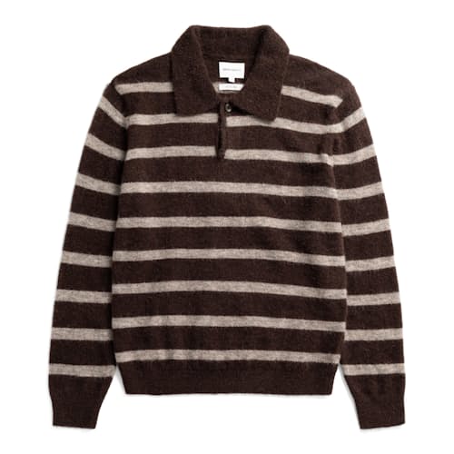 laydown image of Gudme Baby Alpaca Stripe Polo