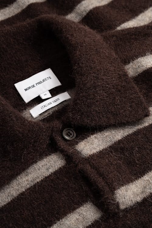 laydown detail image of Gudme Baby Alpaca Stripe Polo