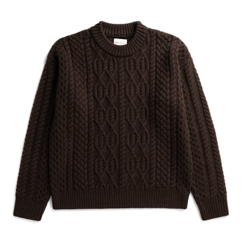 laydown image of Nordhavn Aran Crewneck Sweater