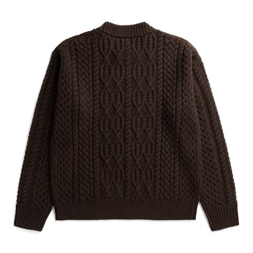 laydown image of Nordhavn Aran Crewneck Sweater
