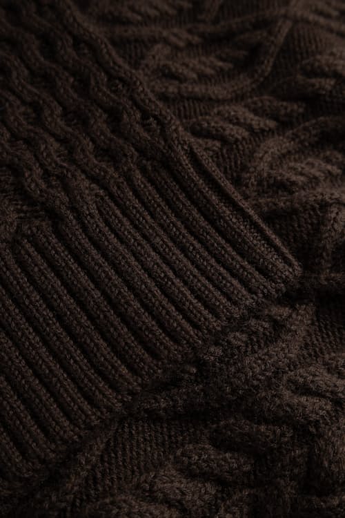 laydown detail image of Nordhavn Aran Crewneck Sweater