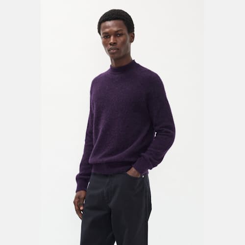 on model image of Nordrevik Baby Alpaca Sweater