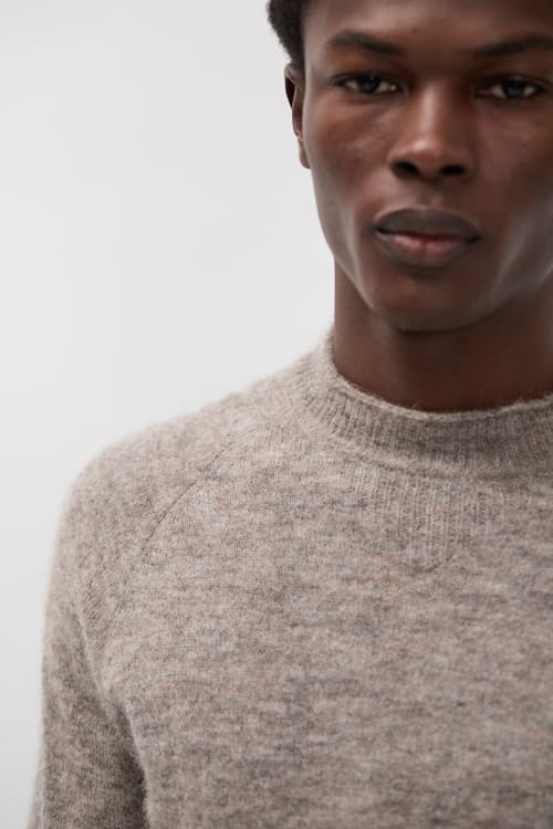 on model image of Nordrevik Baby Alpaca Sweater