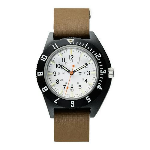 lifestyle image of Marathon x Huckberry 41 mm CeraShell Arctic NAV Watch
