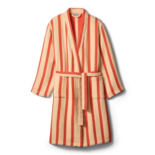 laydown image of Waffle Cotton Bathrobe