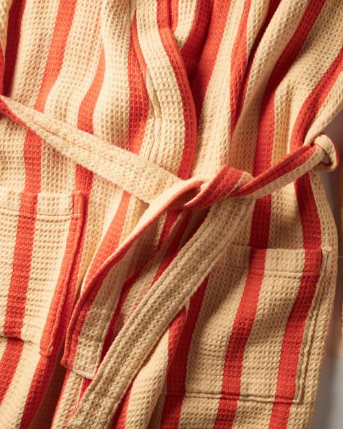laydown detail image of Waffle Cotton Bathrobe