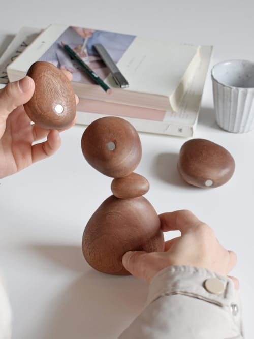 lifestyle image of Sapele Wood Balance Stones