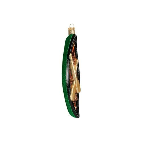 laydown image of Green Canoe Ornament
